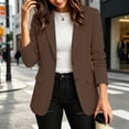 thumbnail image 4 of Mifsaly Womens Business Casual Blazers Long Sleeve Notch Lapel Work Office Suit Jackets Two Buttons Slim Fit Professional Blazer Coats Brown,M, 4 of 9