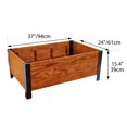 thumbnail image 2 of Grapevine Urban Garden Low-Profile Planter, FSC Recycled Wood, Rectangular, 37IN x 24IN, Natural Brown, 2 of 6