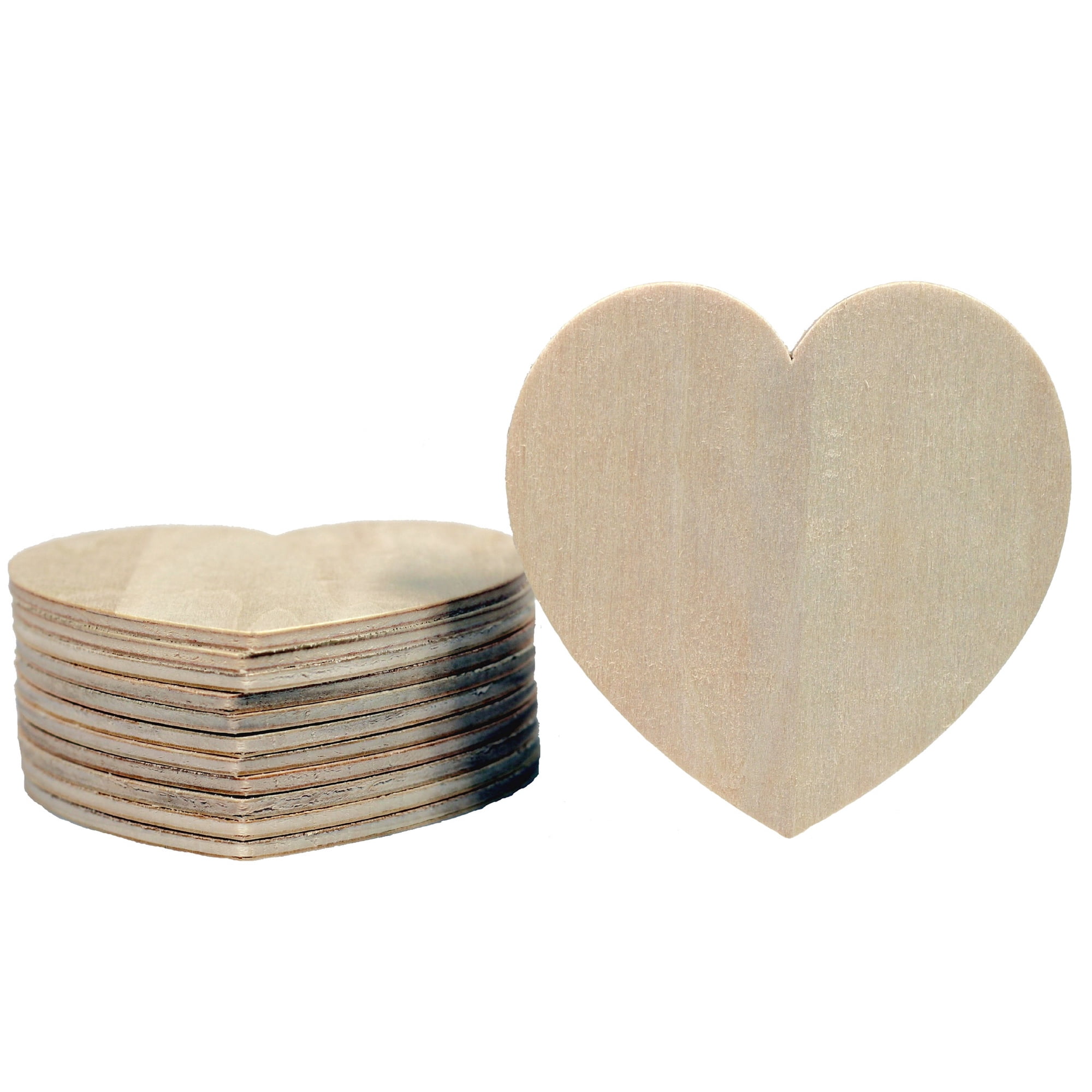 Creative Hobbies® Unfinished Wood Heart Cutout Shapes, Ready to Paint or Decorate Embellishments, 3.5 Inch Wide | Pack of 24
