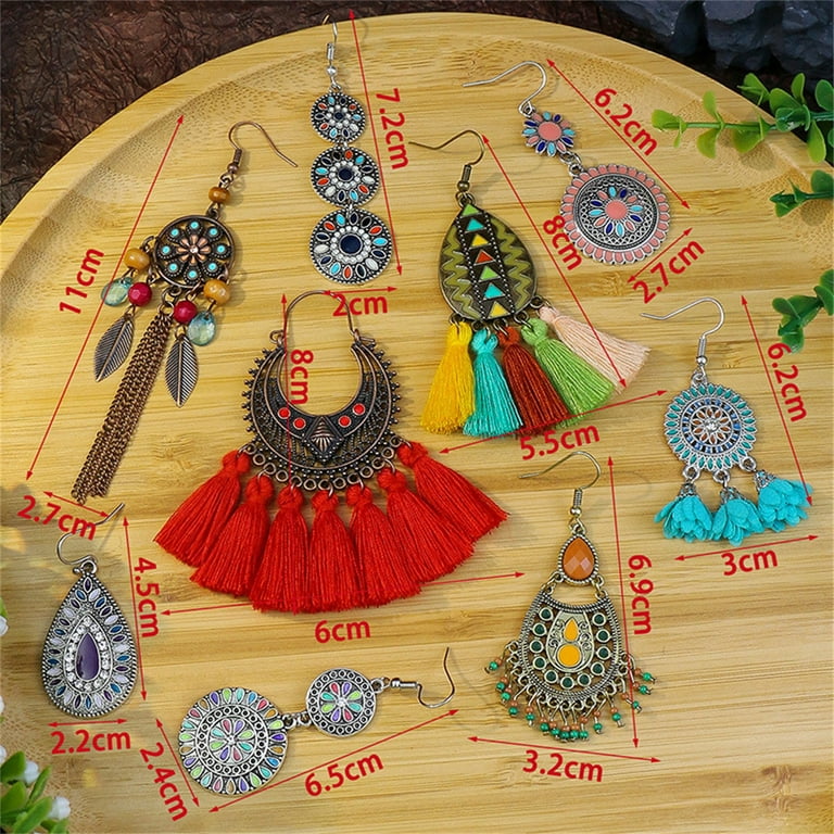Boho Hippy Earrings, Gifts for Her, Hoop Earrings, Brass Earrings, Gifts  for Women, Hippy Jewelry 