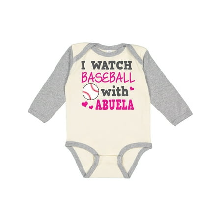 

Inktastic I Watch Baseball with My Abuela Gift Baby Boy or Baby Girl Long Sleeve Bodysuit