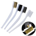 thumbnail image 4 of Lierteer White Plastic Handle Brass Wire Brush Stainless Steel Nylon Metal Rust Cleaning, 4 of 6