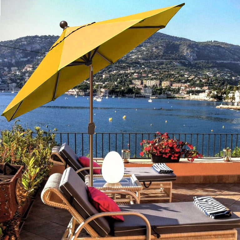 elite shade sunbrella 9ft market umbrella patio EliteShade USA 10-Year-Non-Fading Umbrella, Commercial Grade Table Sun with 80 Solar LED Lights, Crank Open, Windproof & UPF 50+ UV Protection for Garden, Deck, Pool, Backyard 17 lbs Frame California Umbrella 9 ft. Black