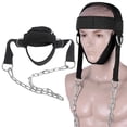 thumbnail image 3 of Head Neck Harness Adjustable Support Black for Weight Lifting Workout Sports, 3 of 9