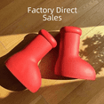 thumbnail image 1 of Botas rojas de caña alta, suela gruesa, piernas ampliadas, botas de lluvia de cabeza grande para hombres y mujeres, botas rojas, 1 of 5