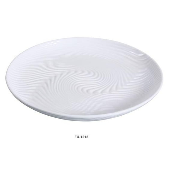12 in. Fuji Porcelain Dinner Plate, Bone White - Pack of 12