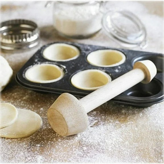 Kitchen Gadgets Wood Egg Tart Pusher Double Side Tamper Pastry Wooden Mold