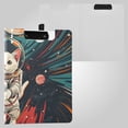 thumbnail image 2 of Lovely Cat Astronaut Planets Foldable Binder Folder Clipboard with Pen Slot Double Clips A4 Size File Storage, 2 of 8