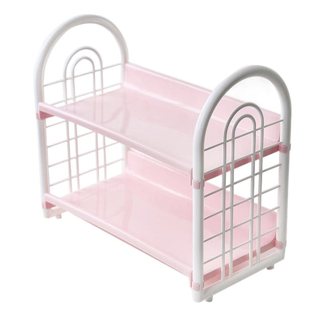 TIELUTT Double Layer Desktop Storage Rack Desk Mini Sponge Tray for Kitchen Dish Storage Water Bottle Rack Organizer Dish Drying Rack over the Stainless Steel Corner Strainers for Kitchen