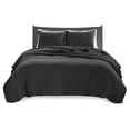 thumbnail image 1 of Pemberly Row Polyester Microfiber Solid Brushed Coverlet Set in Black, 1 of 16