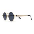 thumbnail image 3 of Steam Punk Round Circle Lens Metal Rim Retro Victorian Spring Arm Sunglasses Gold Black, 3 of 4
