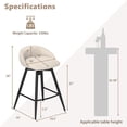 thumbnail image 3 of Gymax 25'' Upholstered Bar Stools Set of 2 w/ Footrest Backrest & Metal Frame Beige, 3 of 7