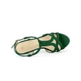 thumbnail image 4 of BLISSFUL STEP Women T Strap Slingback Platform Stiletto Heel Sandals Emerald Green 6.5, 4 of 7