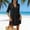 *Black, variant on ClodeEU Women's Cotton Linen Lace Lapel V Neck Short Sleeve Shirt Dress,Casual Beach Cover Up Loose Dress Black,Women's Plus L