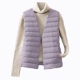 thumbnail image 2 of Xyxonk Women's Lightweight Quilted Puffer Vest V Neck Slim Fit Button Down Padded Gilet Thermal Sleeveless White Duck Down Coat Outerwear,Light Purple XL, 2 of 8