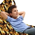 thumbnail image 1 of Abstract Lounger Chair Bag, Cubes and Blocks Form Abstract Style Geometric Digital Graphic Art Pattern, High Capacity Storage with Handle Container, Lounger Size, Black Yellow Brown, by Ambesonne, 1 of 5