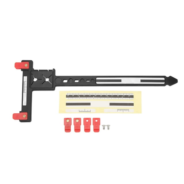 Règle de Mesure en T en Plastique Précis Composé Recourbé Règle de Réglage en T pour Archerie Noir