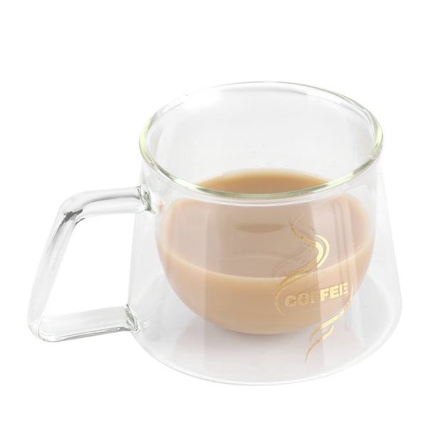 Vaso de agua de vidrio, taza de café de vidrio con aislamiento de doble pared, taza de vidrio con aislamiento, tecnología innovadora