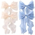 thumbnail image 2 of 4PCS Cute Mesh Big Hair Bows for Women Hair Bow Clips Hair Ribbons Aesthetic Bow Accessories for Women Thin Hair, 2 of 5