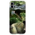 thumbnail image 1 of DistinctInk Clear Shockproof Hybrid Case for iPhone X / XS (5.8" Screen) - TPU Bumper, Acrylic Back, Tempered Glass Screen Protector - T-Rex Dinosaurs Raptor, 1 of 5