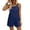 #H-Blue, variant on Jumpsuits for Women Button Down Cotton Square Neck Comfy Summer Short Rompers for Women,Red,Size 2XL