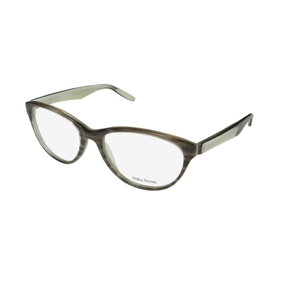 NEW VERA WANG LUXE MAURELLE WOMENS/LADIES DESIGNER FULL-RIM NOIR HORN FRAME DEMO LENSES 54-17-135 EYEGLASSES/SPECTACLES