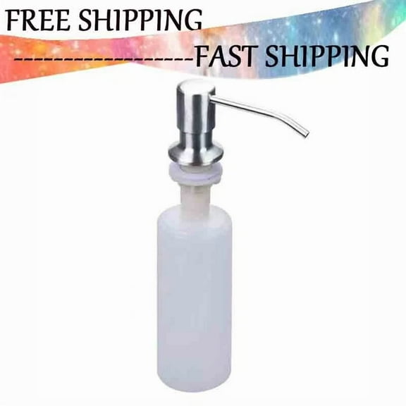 ?360° Sink Soap Dispenser Stainless Steel Kitchen Hands Liquid Pump With Bottle