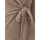 thumbnail image 5 of Vestido midi casual de manga larga con cuello en V y lazo en la cintura para mujer Allegra K en color caqui oscuro, 5 of 5