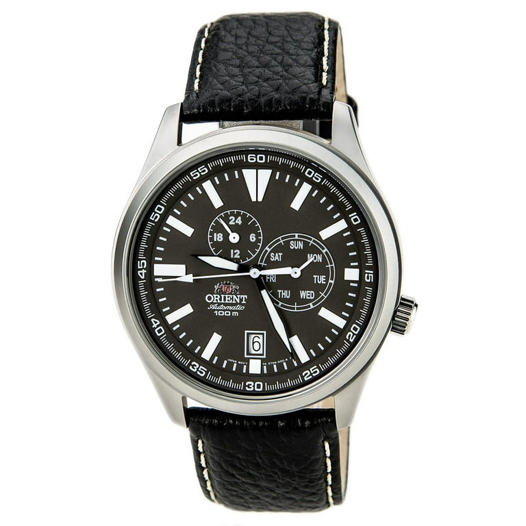 Orient Men's ET0N002K Defender Automatic Brown Dial Black Leather