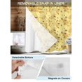 thumbnail image 3 of No Hook Shower Curtain with Snap in Liner,Watercolor Farm Insects Bees Waterproof Bath Curtain Double Layers with See Through Top Window,Yellow Bee Nests Hotel Shower Curtains 60x72in, 3 of 9