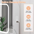 thumbnail image 6 of TROPOW Vanity Desk with Mirror and LED Lights, Makeup Vanity Desk with Sliding Mirror, Power Outlet, 3 Color Adjustable Light, Dressing Table with 4 Drawers,Marble White, 6 of 8