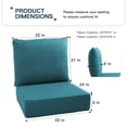 thumbnail image 6 of PARKWELL 6-Piece Outdoor Deep Seat Cushion Set, 22 x 24, Water Repellent, Fade Resistant, 6-Inch Thicken Deep Seat Bottom and Back Cushion for Chair, Sofa, and Couch, Peacock Blue, 6 of 8
