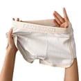 thumbnail image 1 of Visland Men Boxer Underwear Mid-rise High Elasticity Shorts Panties Patchwork Color U-Convex Ribbed Underwear, 1 of 8
