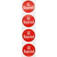 thumbnail image 2 of Red with White "QC Rejected" Stickers | 1.5" Inches Round | 500 Pack, 2 of 3