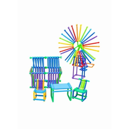 210-Piece Colorful Building Block Toys Set Durable Sturdy Portable，Great Toy for Both Boys and Girls