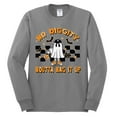 thumbnail image 2 of Wild Bobby No Diggity Boutta Bag it Up Ghost Bats Stars Pumpkin Halloween Orange and Black Halloween Men Long Sleeve Shirt, Heather Grey, X-Large, 2 of 6