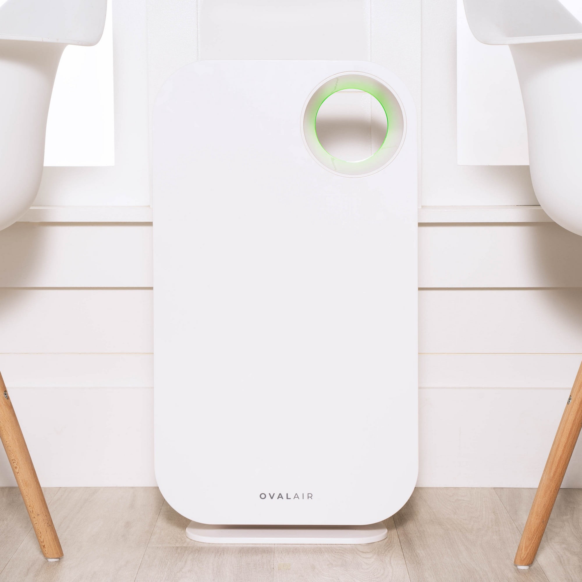 OVAL AIR 3-Stage H13 True HEPA 5-in-1 Air Purifier for Rooms up to 600 sq. ft. reduces Allergies, Asthma, Pets, Odor, Smoke, White, AIR1000A