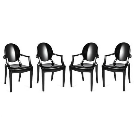 Modholic Ghost Armchair, Black (Set Of 4)