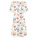 thumbnail image 4 of Vestido Corto para las Mujeres Cuello Redondo Manga Corta Impresa Suéter, Moda Casual Estilo Línea, 4 of 7
