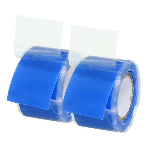Unique Bargains Grip Tape, Self-Fusing Silicone Tape 5ft, Sealing Repair Wrap Tape, Blue 2 Pcs