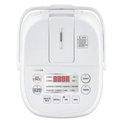 Toshiba Electric Rice Cooker, 3 Cup, 8 Cook Functions, Fuzzy Logic Technology, Delay Timer, White