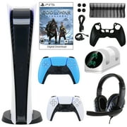 Sony PlayStation 5 Digital GOW Console with Extra Blue Dualsense Controller and Accessories Kit