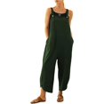 thumbnail image 1 of Salopette Ajustable Sans Manches en Coton et Lin pour Femmes, Ample, avec Poches, 1 of 7