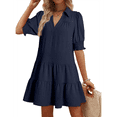 thumbnail image 1 of Vestido Plisado de Corta para Mujer, Azul Marino, Talla S, 1 of 6