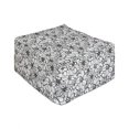 thumbnail image 1 of Floral Vintage Rectangle Pouf, Cartoon Style Group of Various Flowers Petals Illustration, Under Desk Foot Stool for Living Room Office Ottoman with Cover, 25", Charcoal Grey and White, by Ambesonne, 1 of 4