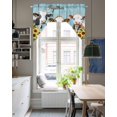 thumbnail image 4 of Farmhouse Cow Swag Valances for Windows, Small Curtains Drapes, Cabin Sunflowers Animals Blue Wooden Grain Kitchen Window Curtains Over Sink Window Treatment Valance for Bedroom/Bathroom 56"x36", 4 of 5