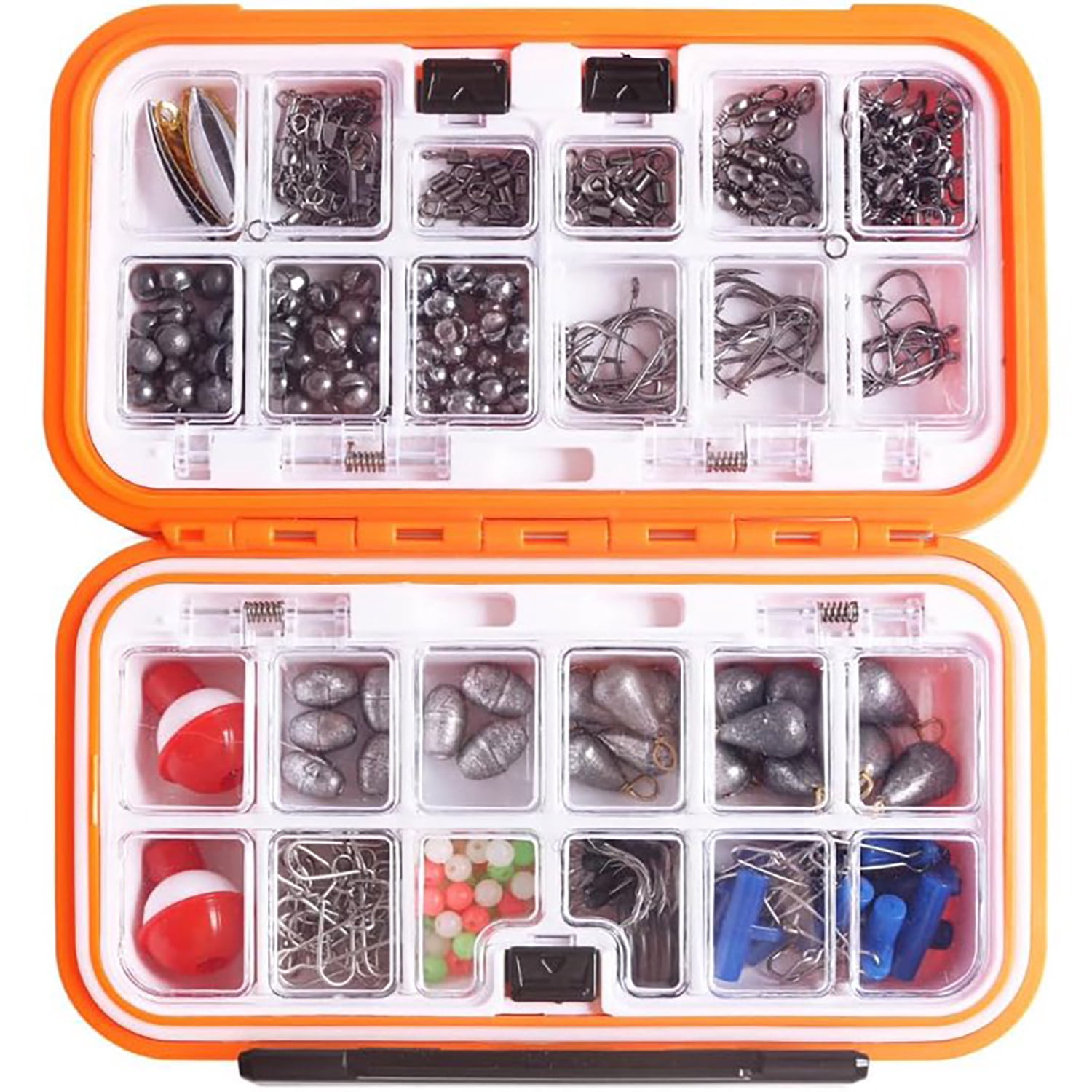 254 Pcs Fishing Accessories Kit, Tackle Box with Bait Jig Hooks Float and other Fishing Gear