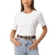 thumbnail image 1 of Camiseta de mujer edición INSPIRE CHIC, cuello redondo, manga corta, básica, texturizada, XS, blanca, 1 of 6
