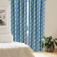 thumbnail image 2 of Ambesonne Pop Art Window Curtains, Hipster Banana Repetition, Each 28" W x 63" L, Cobalt Blue Mustard, 2 of 4