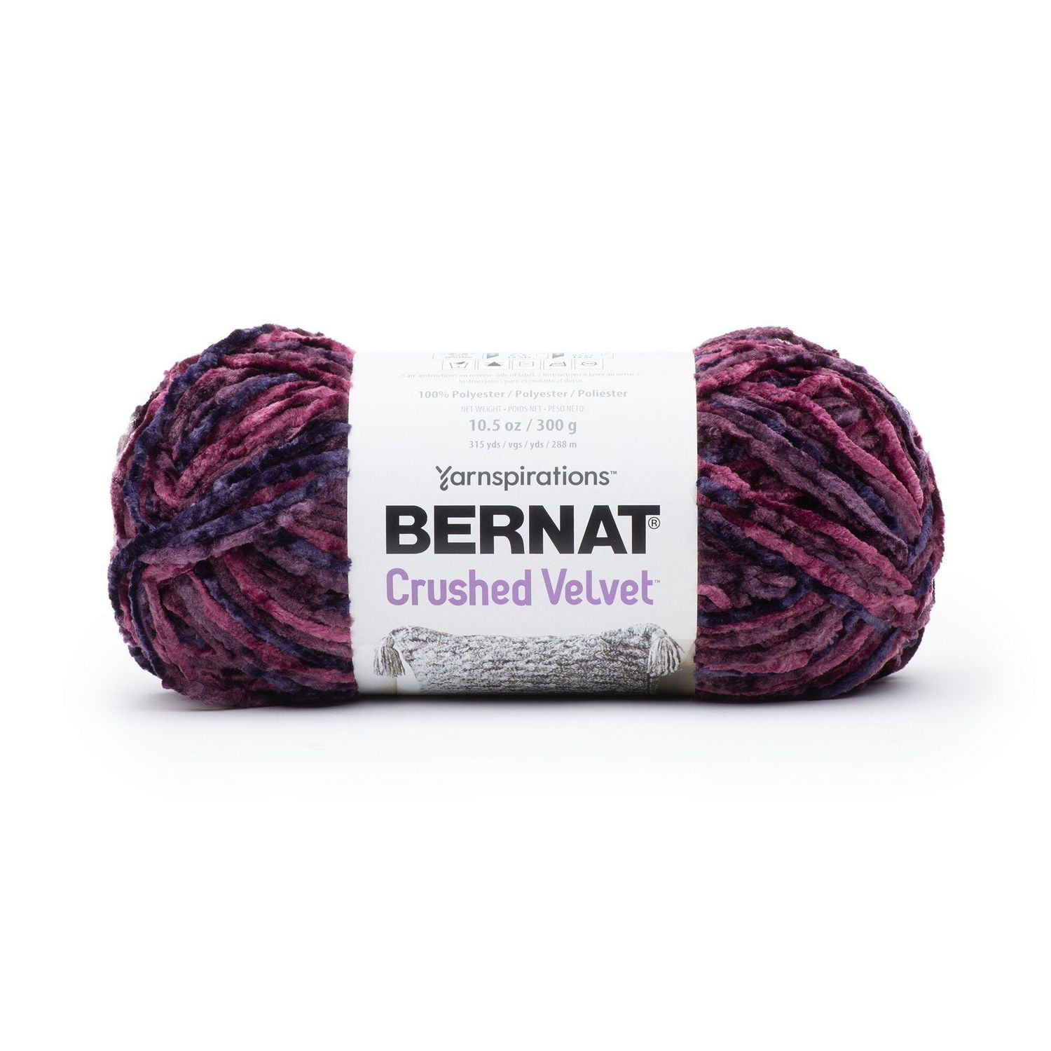 Bernat® Crushed Velvet™ Yarn, Polyester #5 Bulky, 10.5oz/300g, 315 Yards